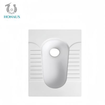 Lavatory Squatting Pan Toilet Anti Scratch Glaze Anti Slip Front Back Flush Large Pipe