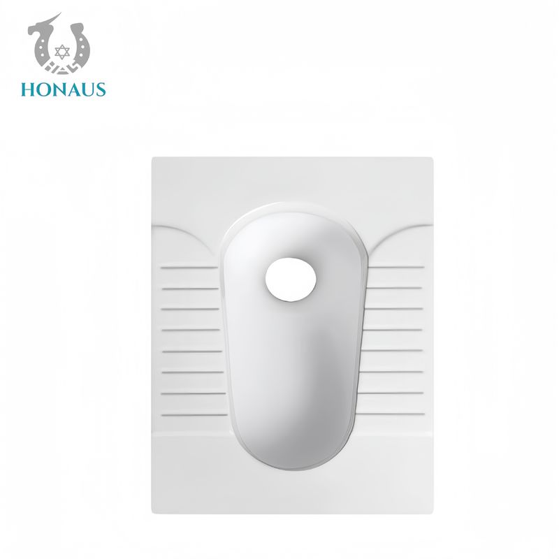 Lavatory Squatting Pan Toilet Anti Scratch Glaze Anti Slip Front Back Flush Large Pipe